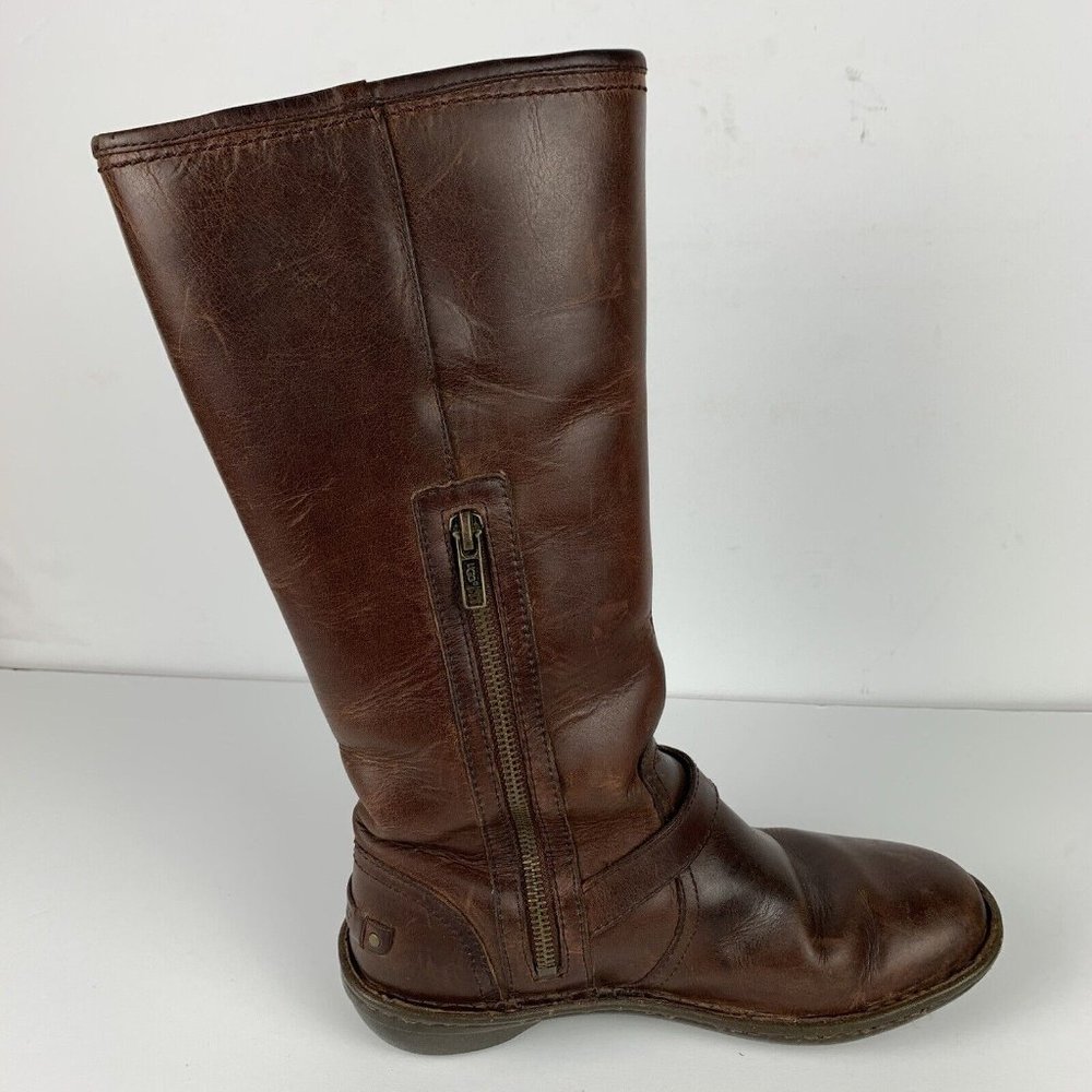 Ugg Brown Leather Knee-High Boots - Picture 4 of 16